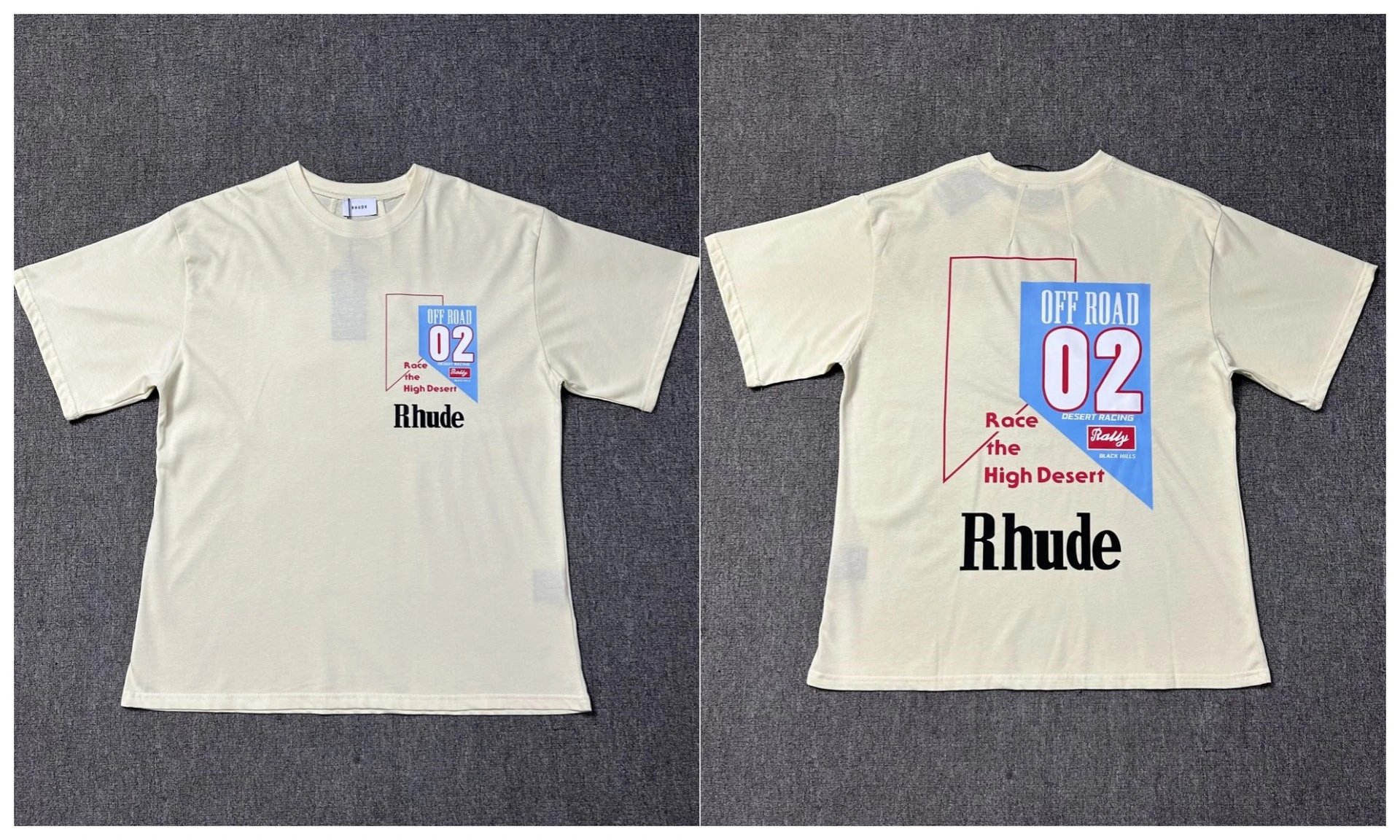 Rhude T-Shirts Tiger Graphic — 1212 Beige apricot