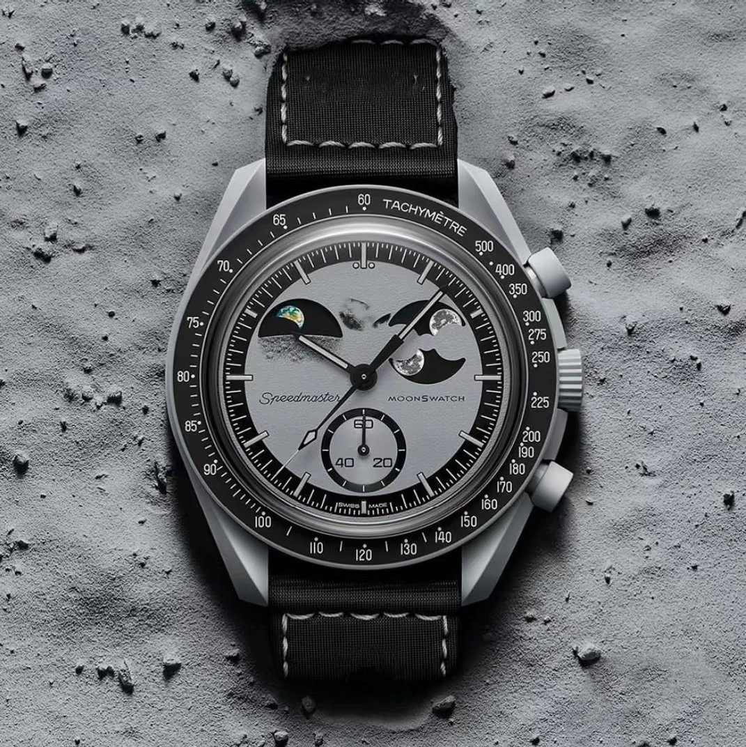 Omega Watches MoonSwatch Speedmaster Tachymeter Watch — ground phase