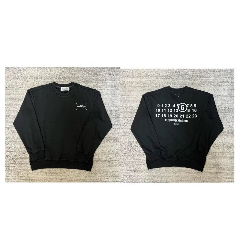 Maison Margiela Hoodies & Sweatshirts Crewneck sweatshirt with number-logo graphics — 4 black