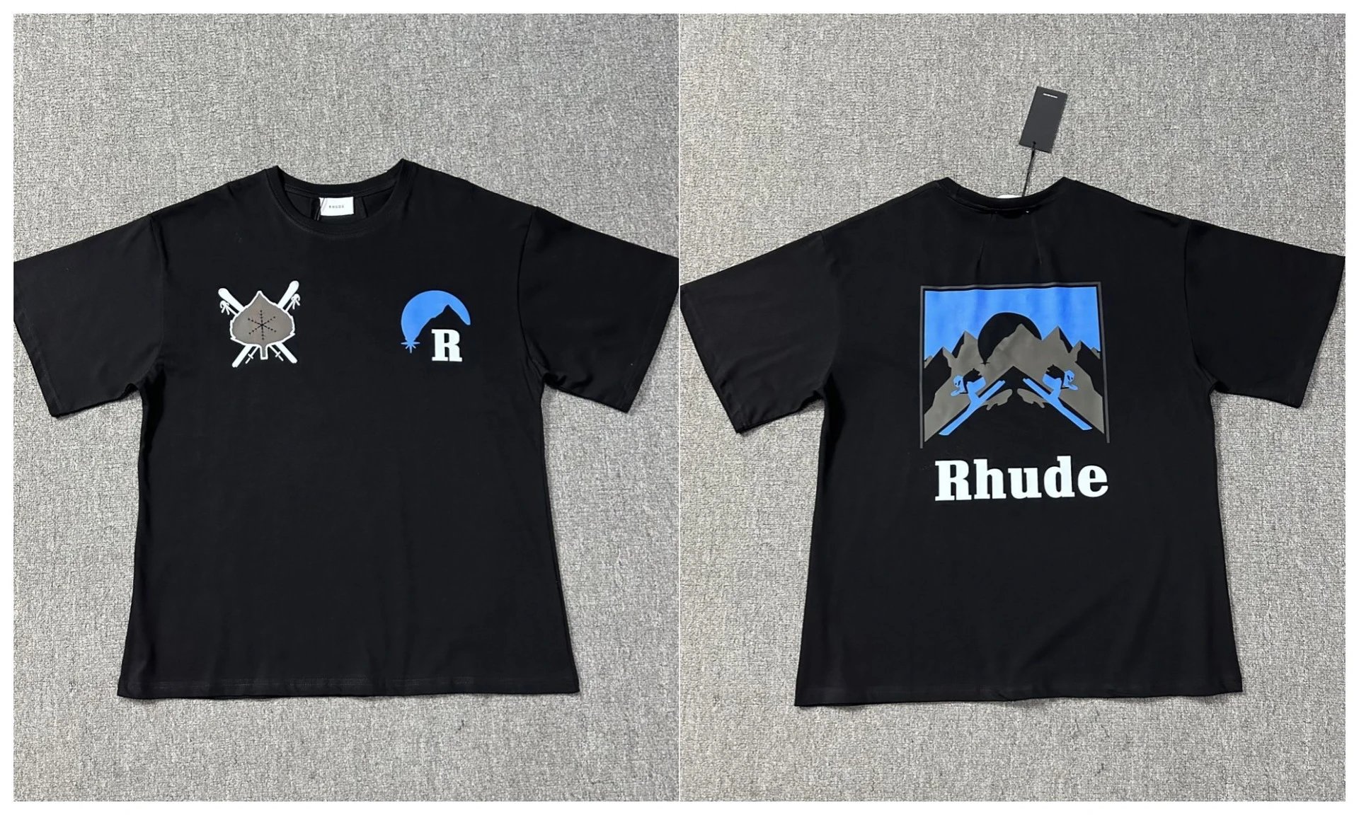 Rhude T-Shirts Tiger Graphic — 1228 Black
