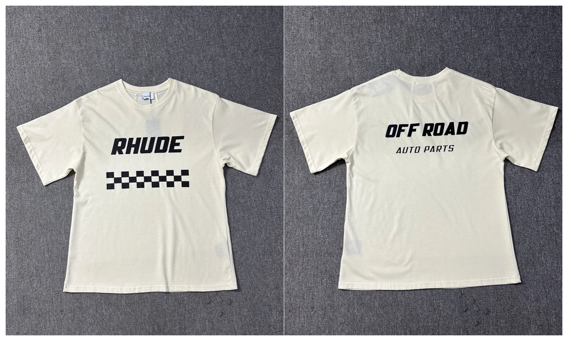 Rhude T-Shirts Graphic Print — 1232 Beige apricot