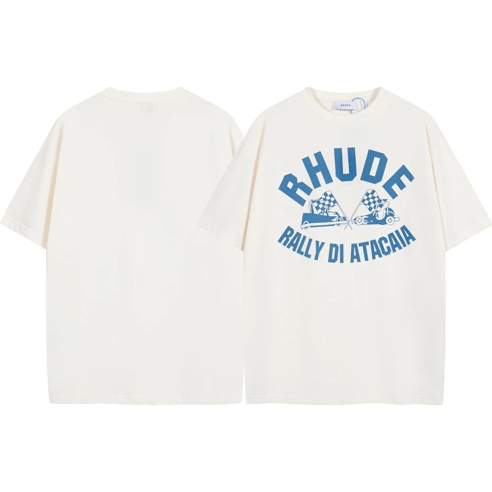 Rhude T-Shirts Graphic Print Short-Sleeve T-Shirt — 8058 white