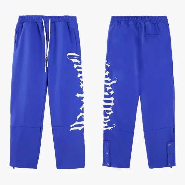 Design Gothic Script Sweatpants Royal Blue - 1
