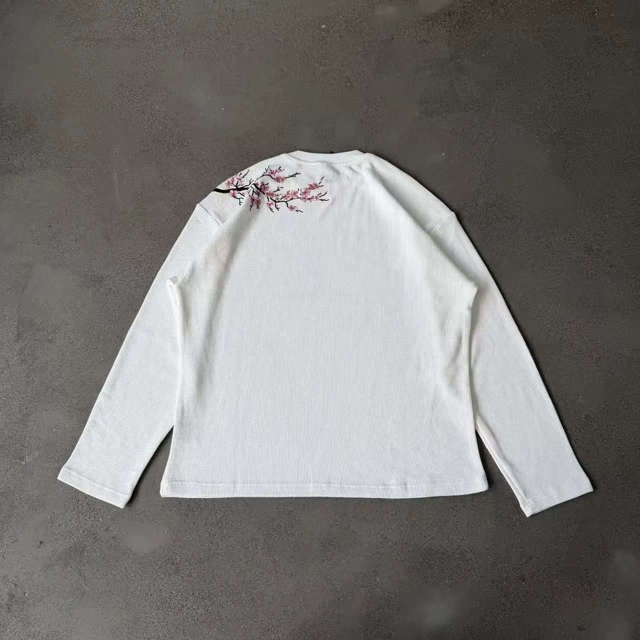 Unbranded Hoodies & Sweatshirts Embroidered Floral — New Cherry Blossom / White Long-Sleeve Top