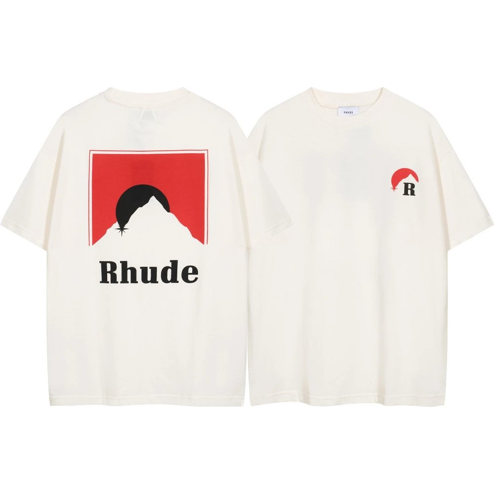Rhude T-Shirts Graphic Print Short-Sleeve T-Shirt — 8062 white