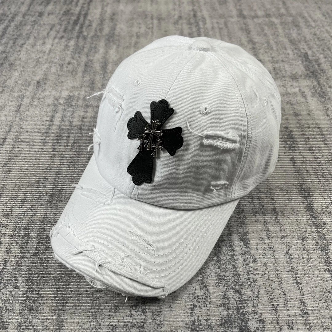 Design Distressed Flower Embroidery Baseball Cap Beige - 42