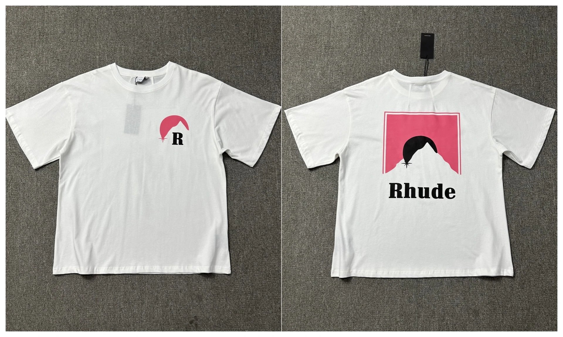 Rhude T-Shirts Graphic Print — 1239 white