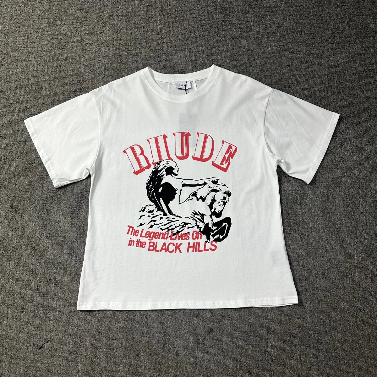 Rhude T-Shirts Graphic Print — 1250 white
