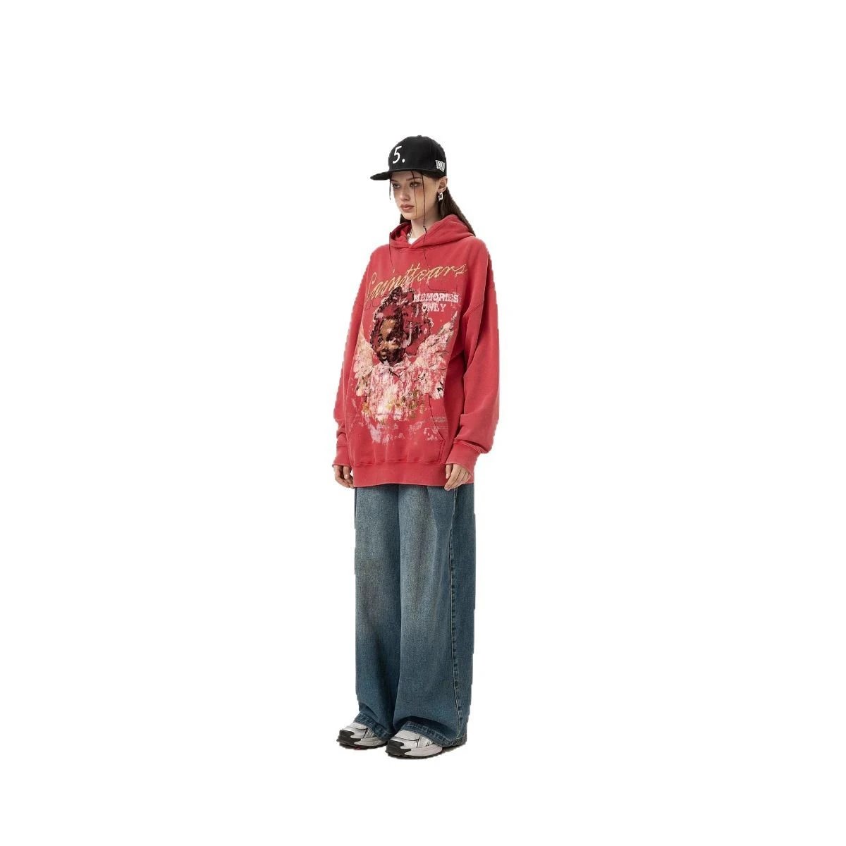 Unbranded Hoodies & Sweatshirts Washed Graphic Pullover Hoodie image 5