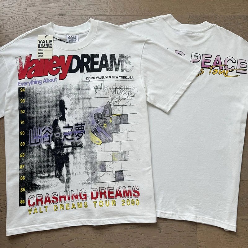 Vale Lives T-Shirts Washed graphic short-sleeve T-shirt — 8160 Washed white