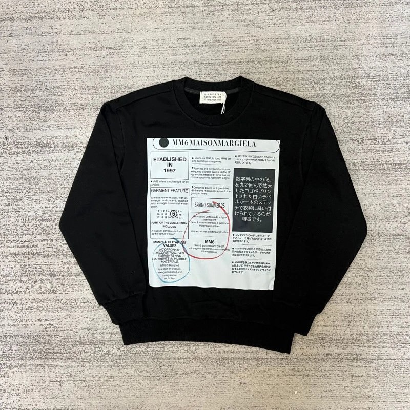 Maison Margiela Hoodies & Sweatshirts Crewneck sweatshirt with number-logo graphics — 14 black