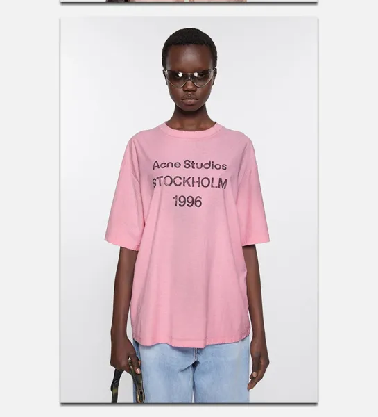 Acne Studios Logo Print White T-Shirt - 38