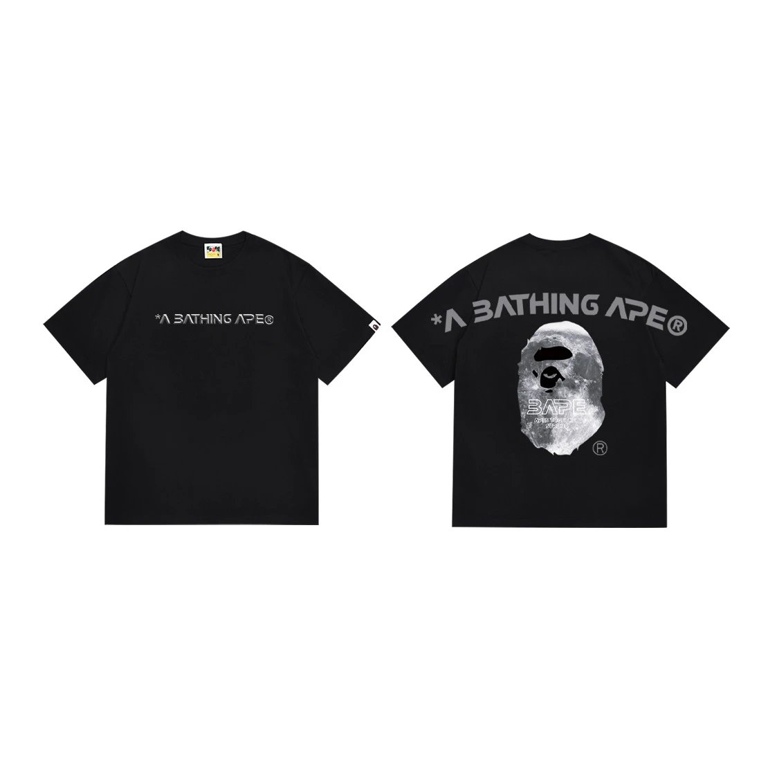 BAPE T-Shirts Short-Sleeve Ape Head Graphic — 179 Black