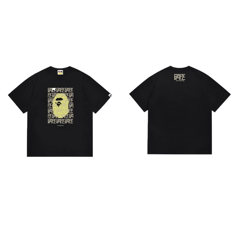 BAPE T-Shirts Short-Sleeve Ape Head Graphic — 180 black