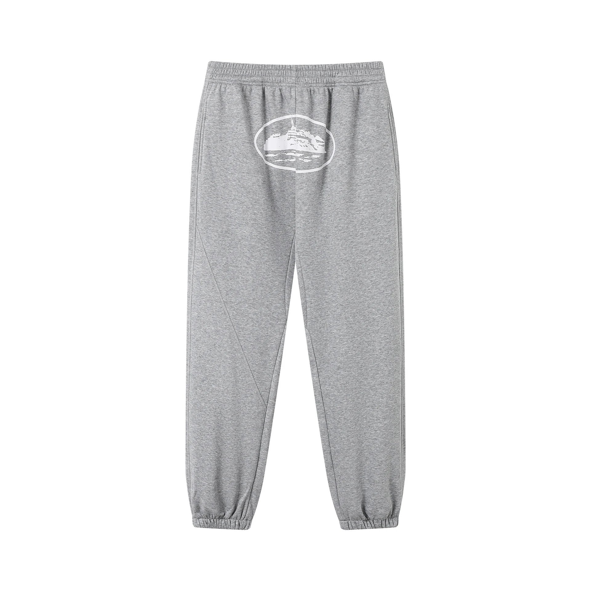 Corteiz Hoodies & Sweatshirts Zip-up hooded sweatshirt with embroidered chest emblem — 506 gray trousers
