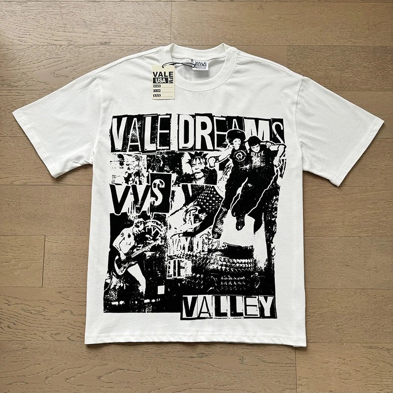 Vale Lives T-Shirts Washed graphic short-sleeve T-shirt — 8168 Washed white