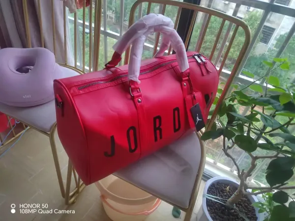 Air Jordan Duffle Bag Black Leather Travel Bag - 9