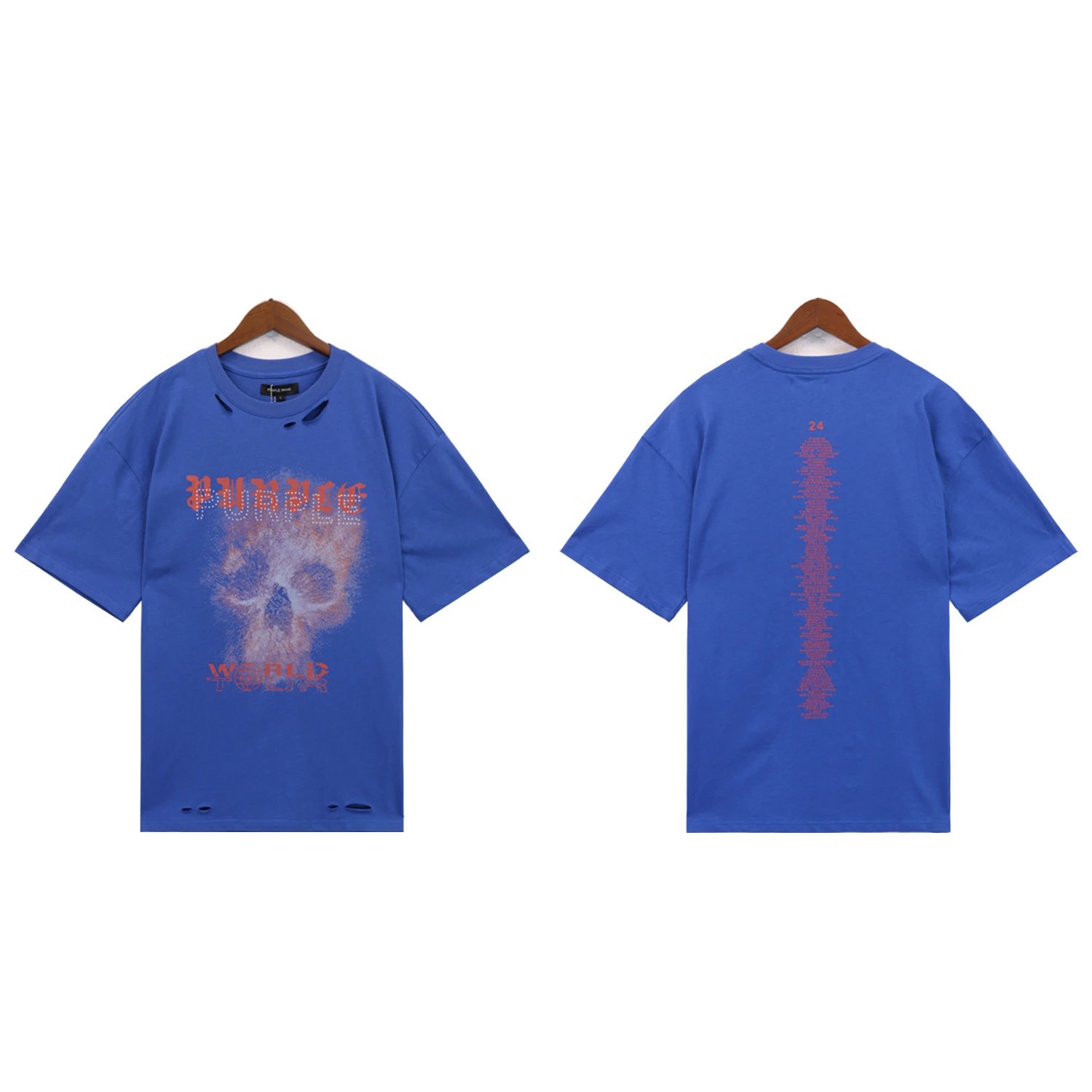 Purple Brand T-Shirts Graphic Print — 2399 blue