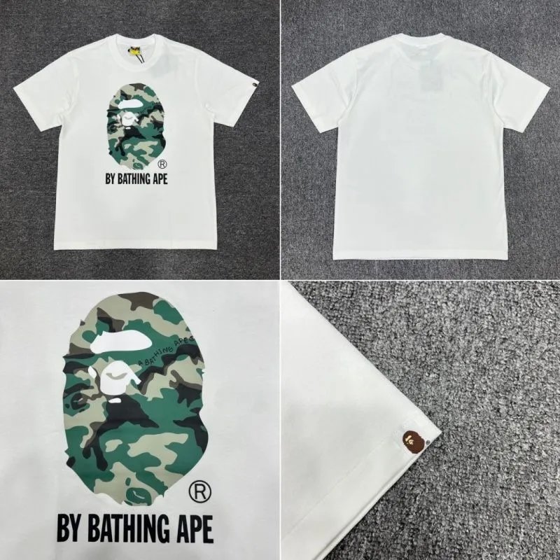 A Bathing Ape T-Shirts Head Graphic T-Shirt — White 013