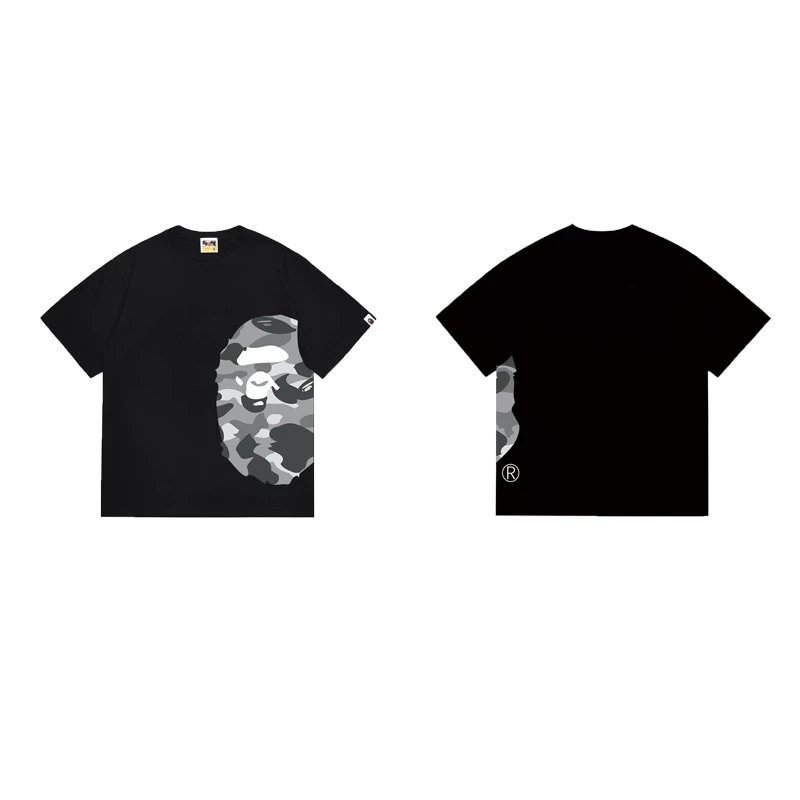 A BATHING APE T-Shirts Side Head Graphic — 1328 black