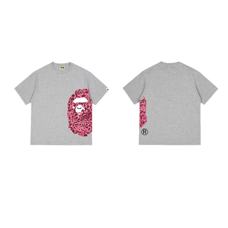 BAPE T-Shirts Side Ape Head Camouflage Print — 1331 gray