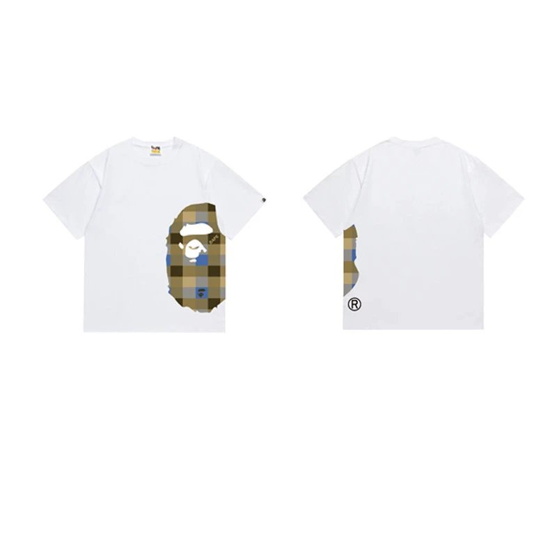 BAPE T-Shirts Side Ape Head Camouflage Print — 1333 white