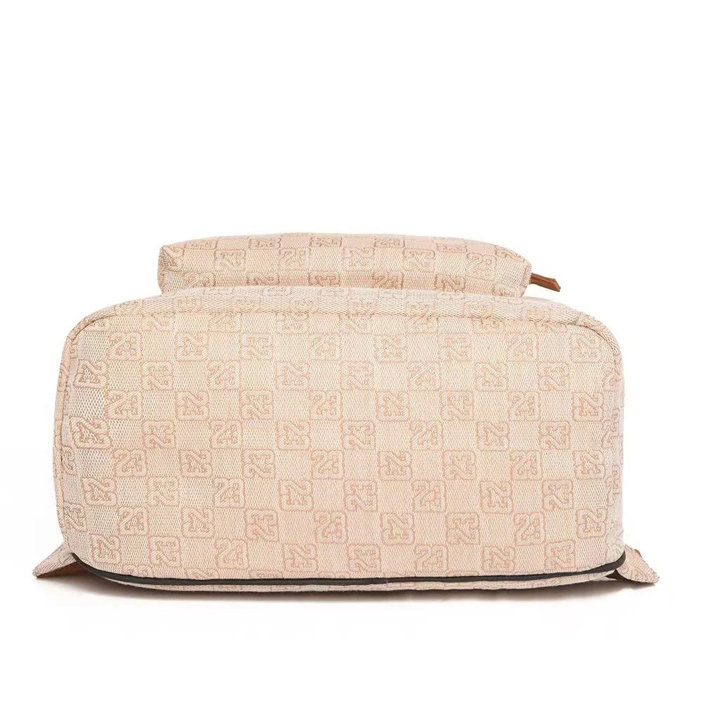 Design Mini Backpack Beige with Brown Accents Casual Backpack - 24