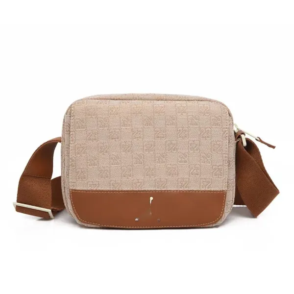 Design Canvas Crossbody Bag Beige and Brown - 1