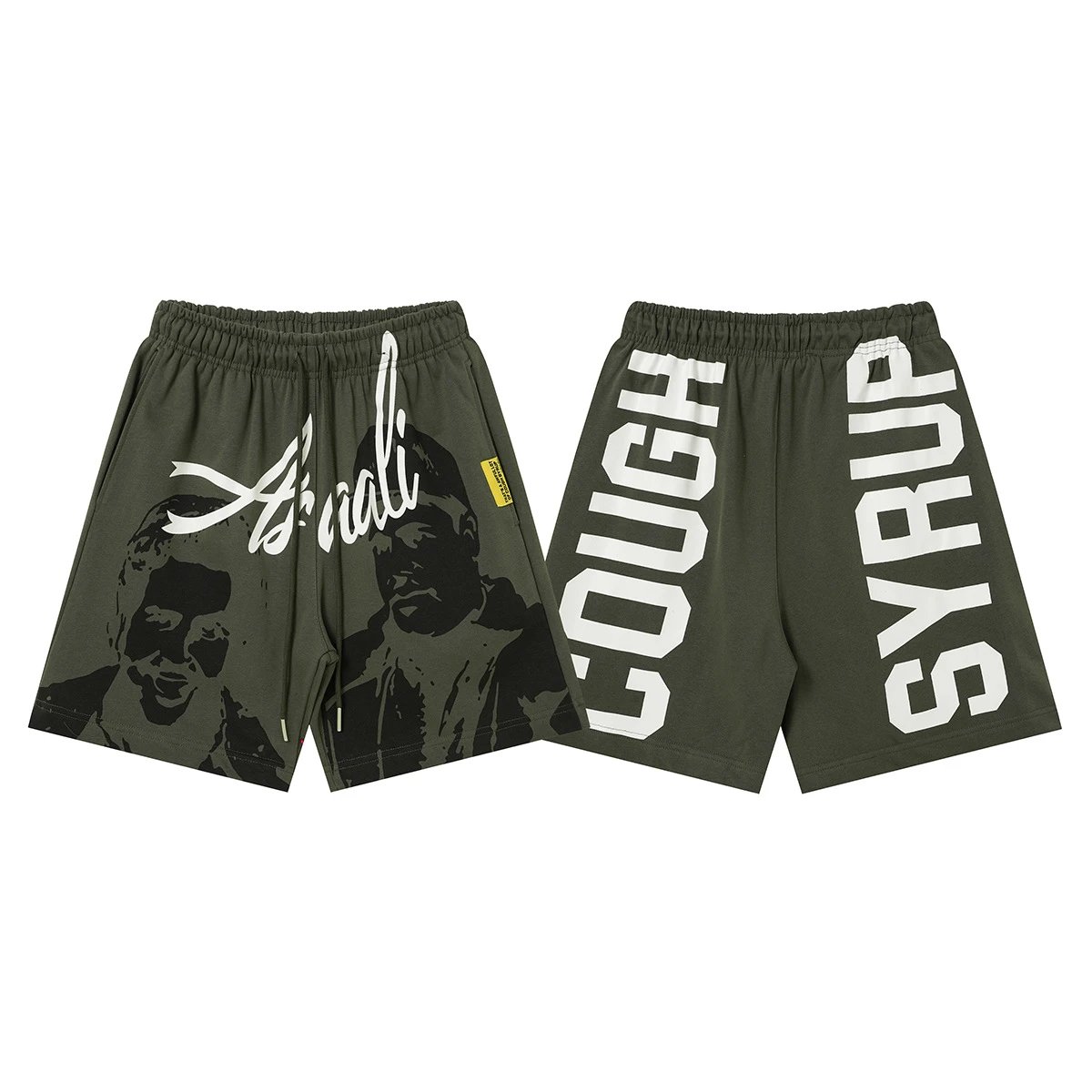 Unbranded Shorts Graphic Print Drawstring — T 2506#army green