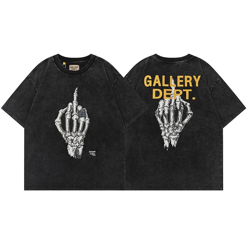 Gallery Dept. T-Shirts Graphic Print Short-Sleeve T-Shirt — Washed Black D122