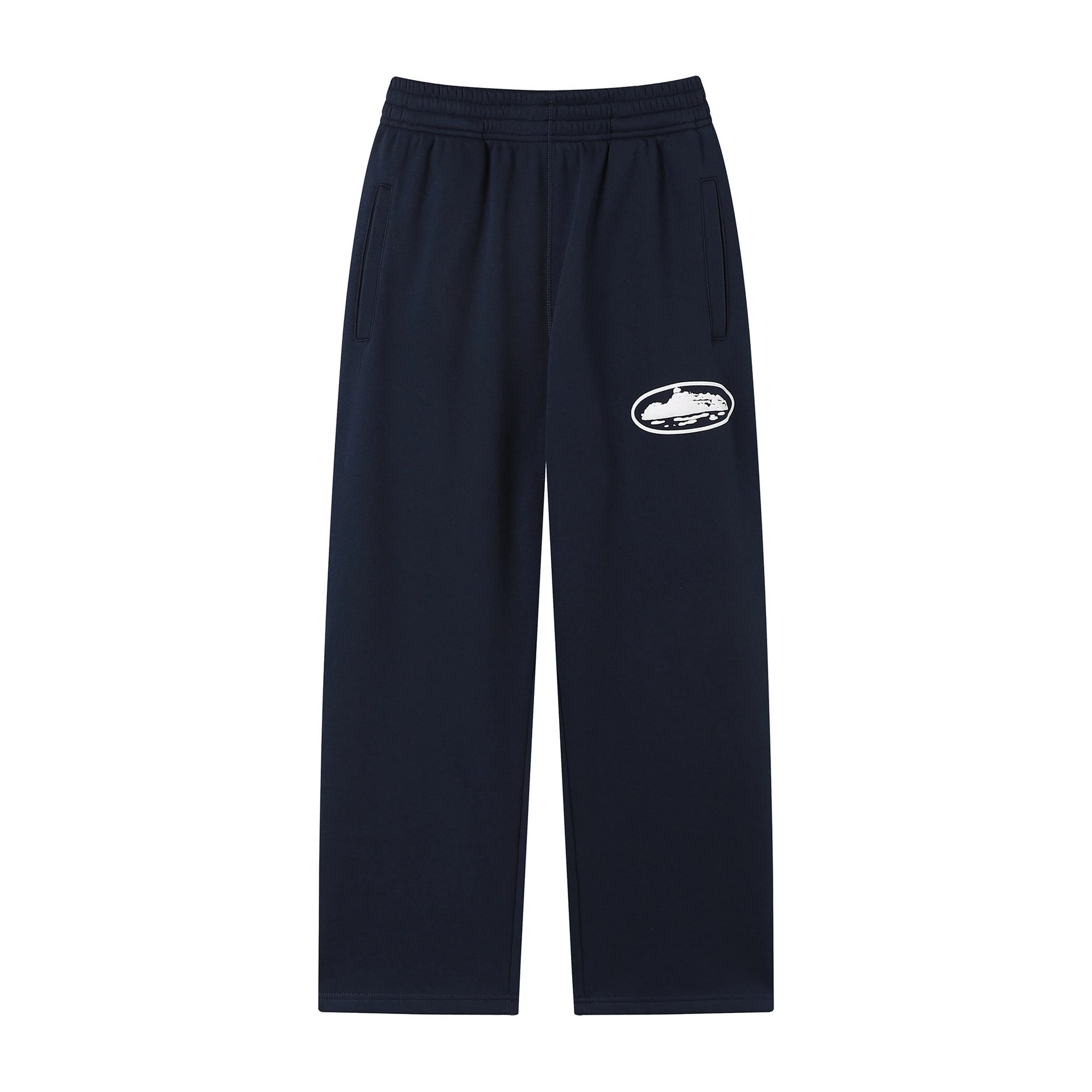 Corteiz Hoodies & Sweatshirts Zip-up hooded sweatshirt with embroidered chest emblem — 504 Navy blue trousers