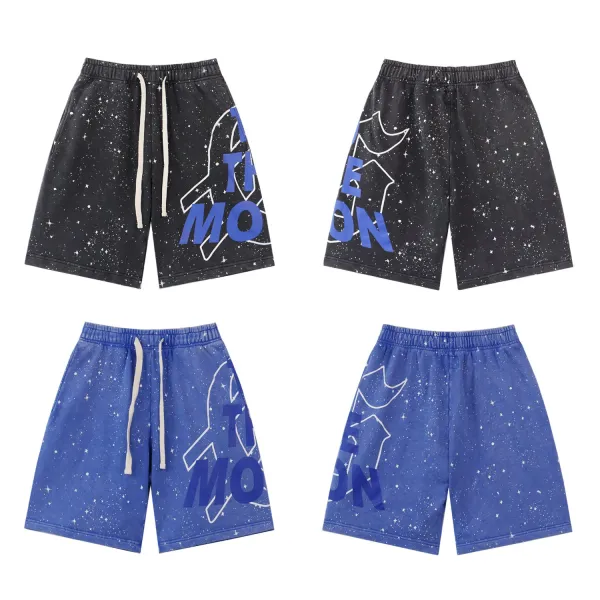 Purple Brand Paint-Splatter Denim Shorts Beige - 35