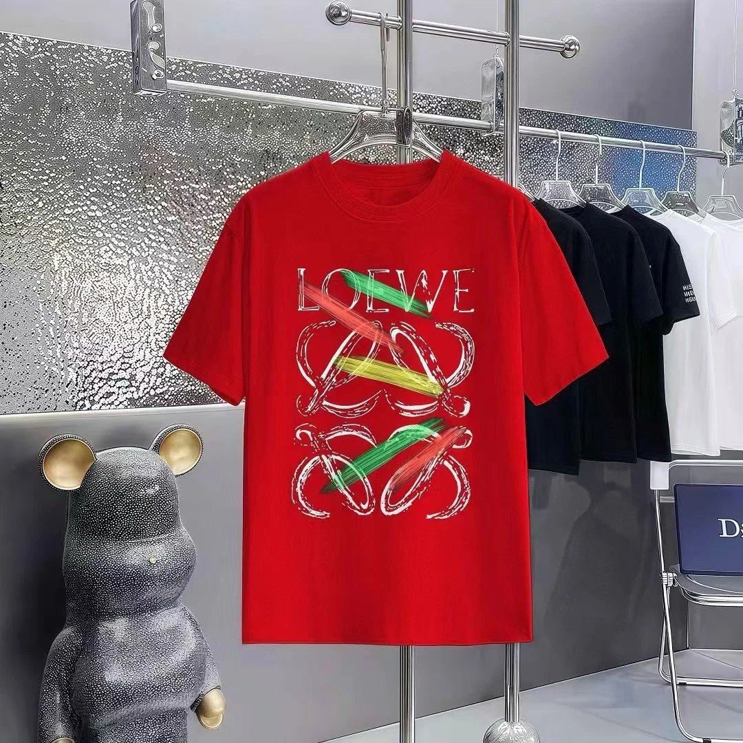 Loewe T-Shirts Short-Sleeve T-Shirt with Anagram Chest Patch — 37