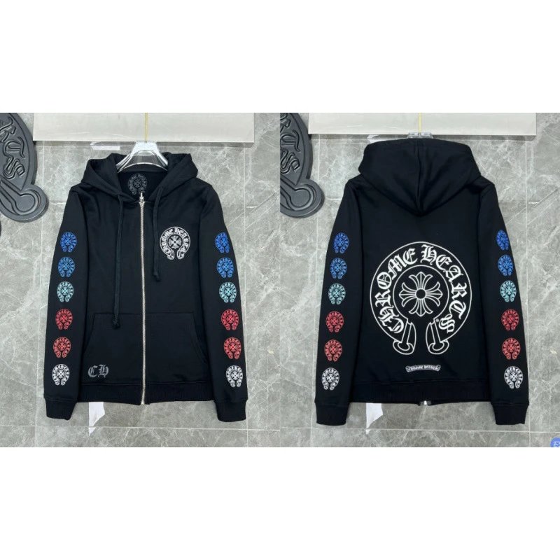 Chrome Hearts Hoodies & Sweatshirts Zip-Up with Cross Graphics — 8603 black