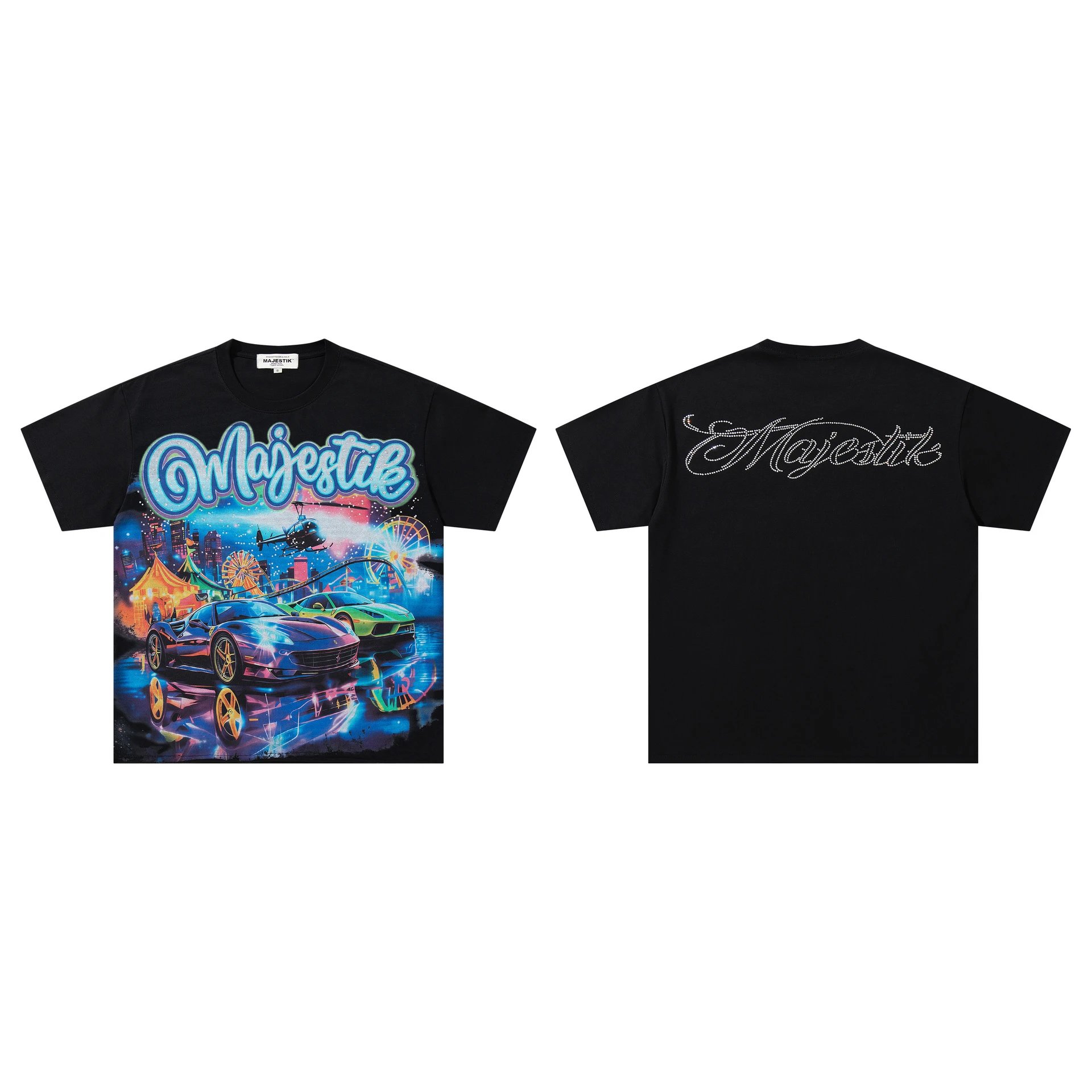 Majestik T-Shirts Graphic Print — M 2646 Black