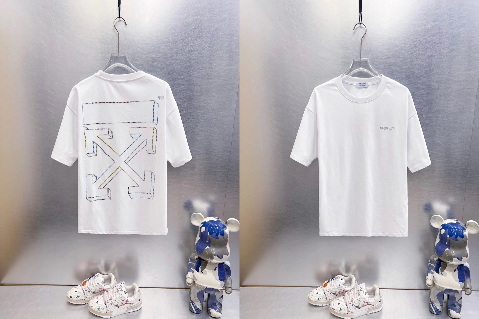 Off-White T-Shirts Oversized graphic-print short-sleeve — 9275 Hot drill white