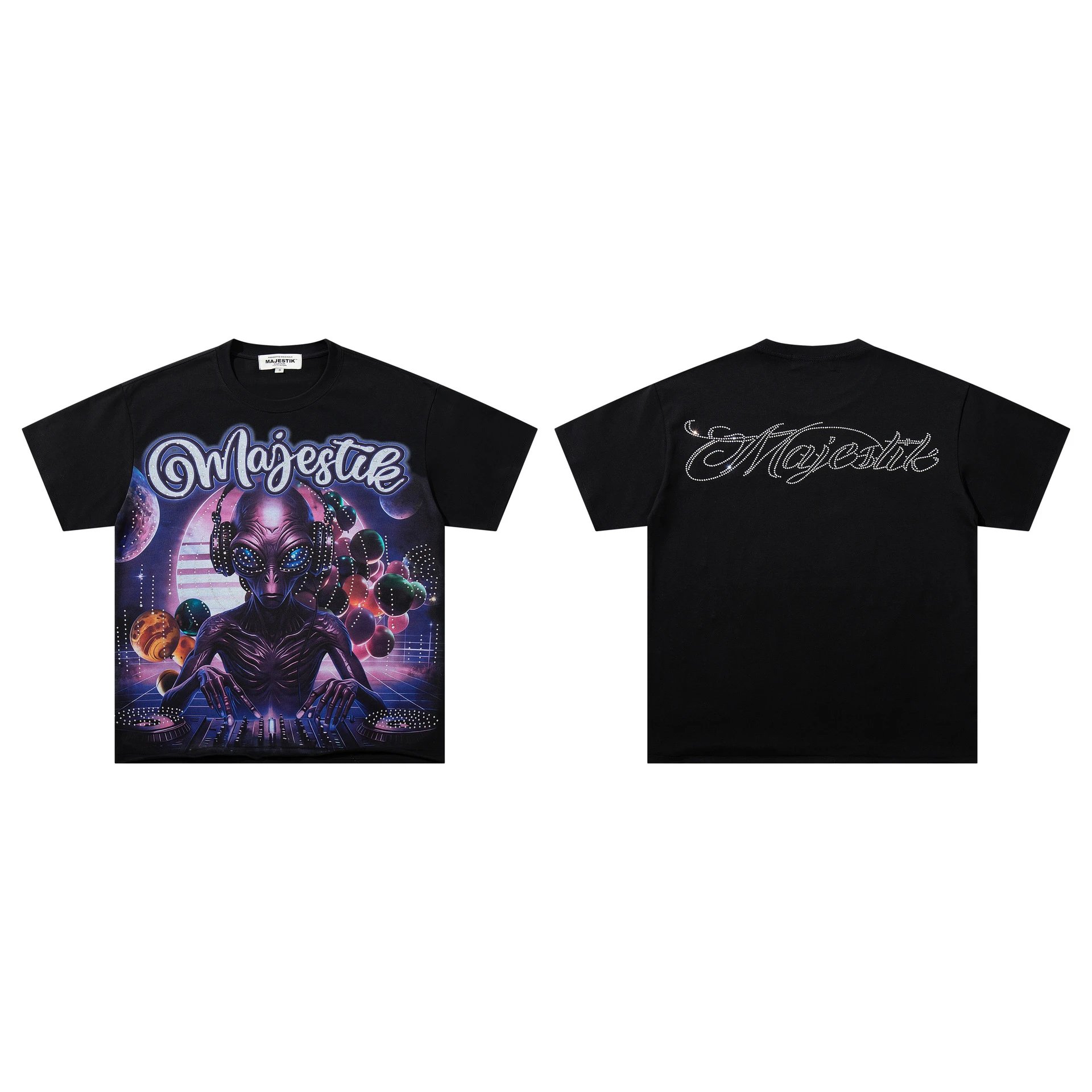 Majestik T-Shirts Graphic Print — M 2643 Black
