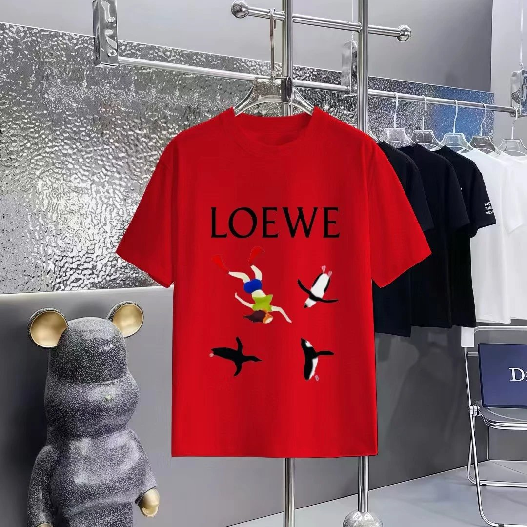 Loewe T-Shirts Short-Sleeve T-Shirt with Anagram Chest Patch — 29