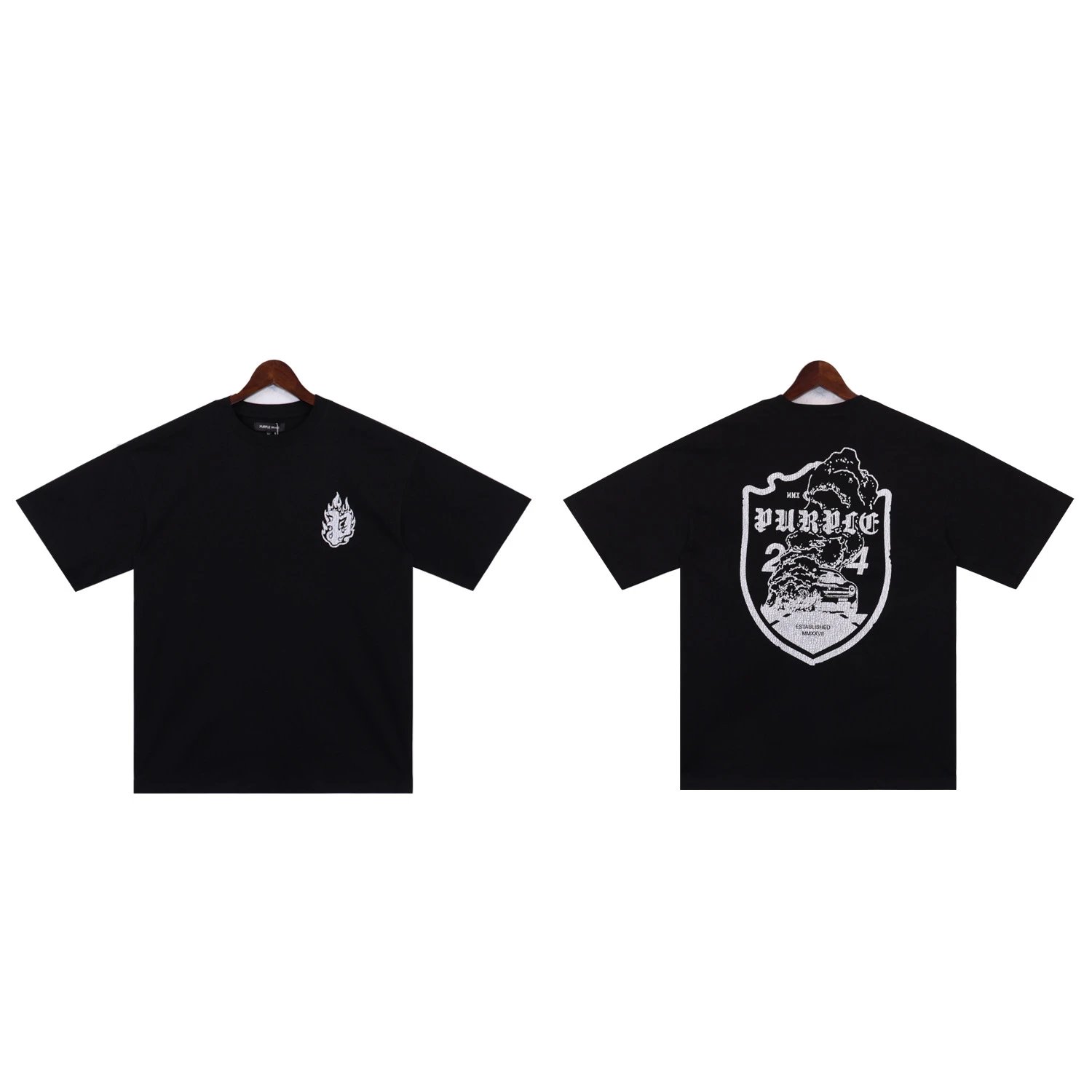 Purple Brand T-Shirts Graphic Print — 2347 Black