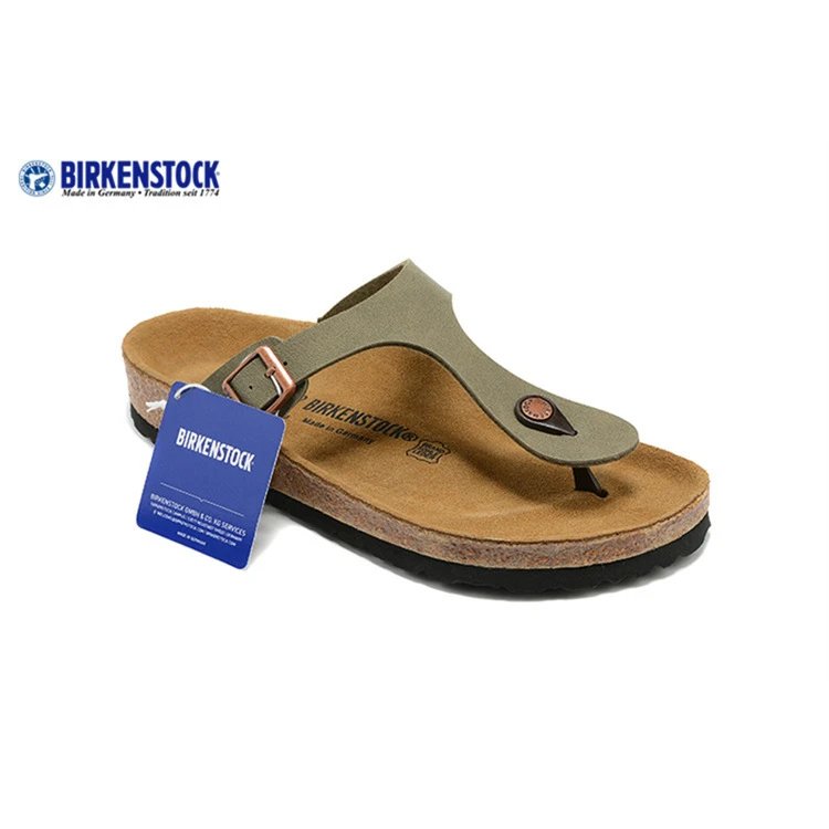 Birkenstock Sandals Gizeh Buckle Thong — 801 Gray Oil Wax