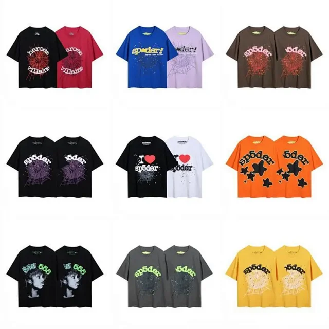 Sp5der T-Shirts Spiderweb Graphic Short-Sleeve T-Shirt product detail image 2