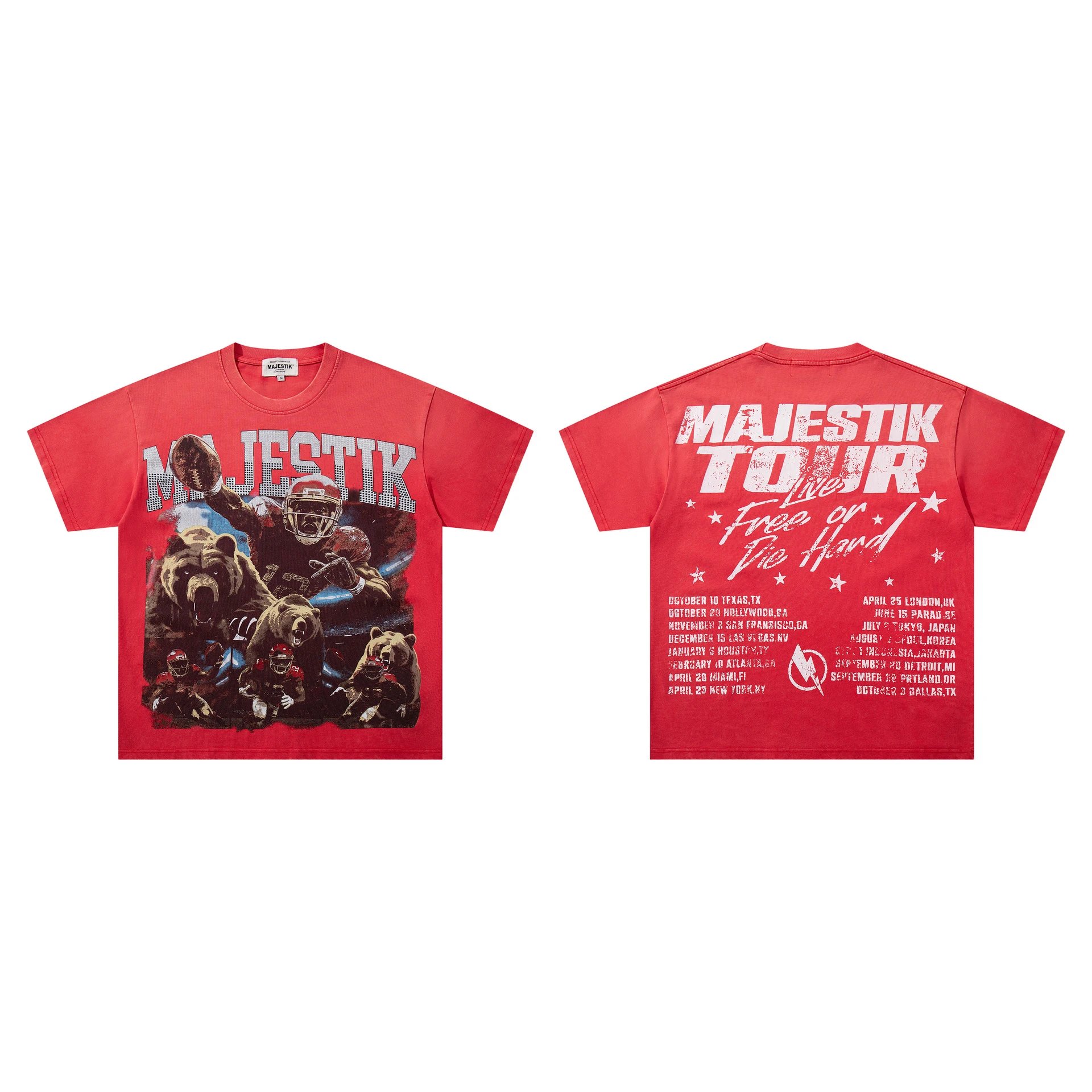 Majestik T-Shirts Graphic short-sleeve T-shirt — M 2633 Red