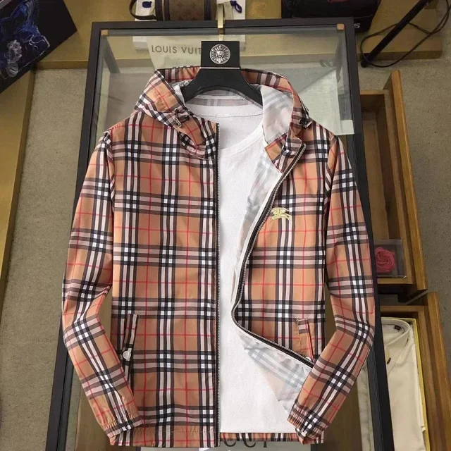 Burberry Jackets Hooded check-print zip jacket product detail image 6