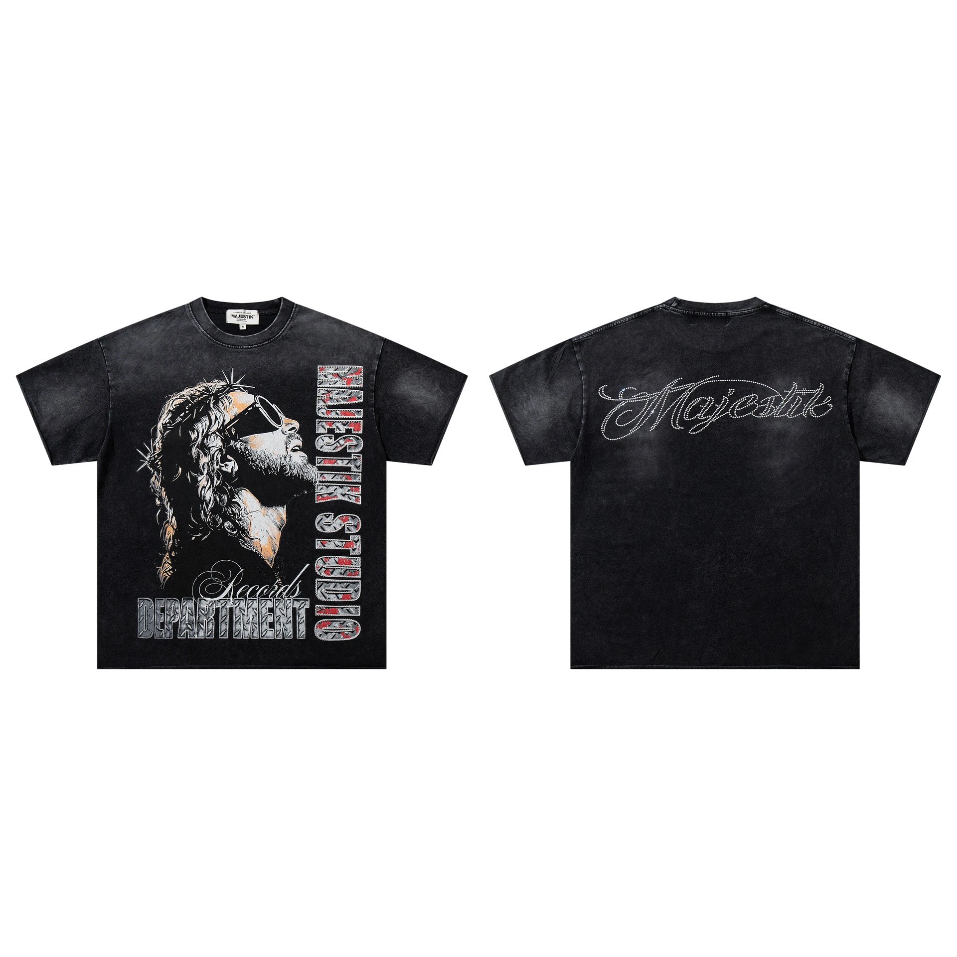 Majestik T-Shirts Graphic short-sleeve T-shirt — M 2628 Black