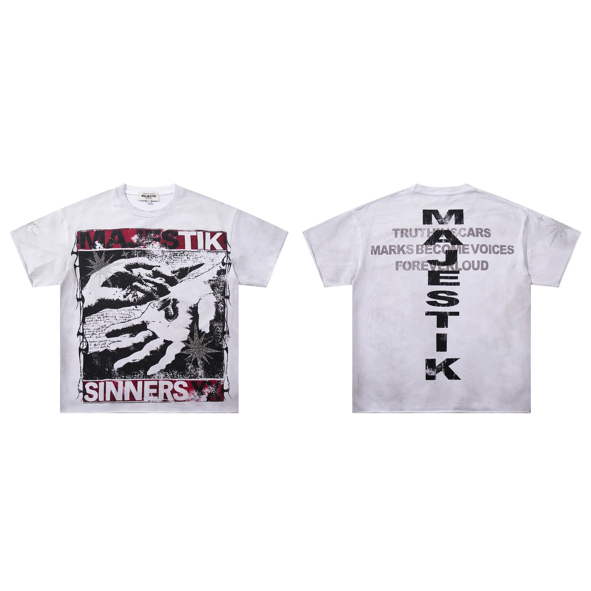 Majestik T-Shirts Graphic short-sleeve T-shirt — M 2619 white