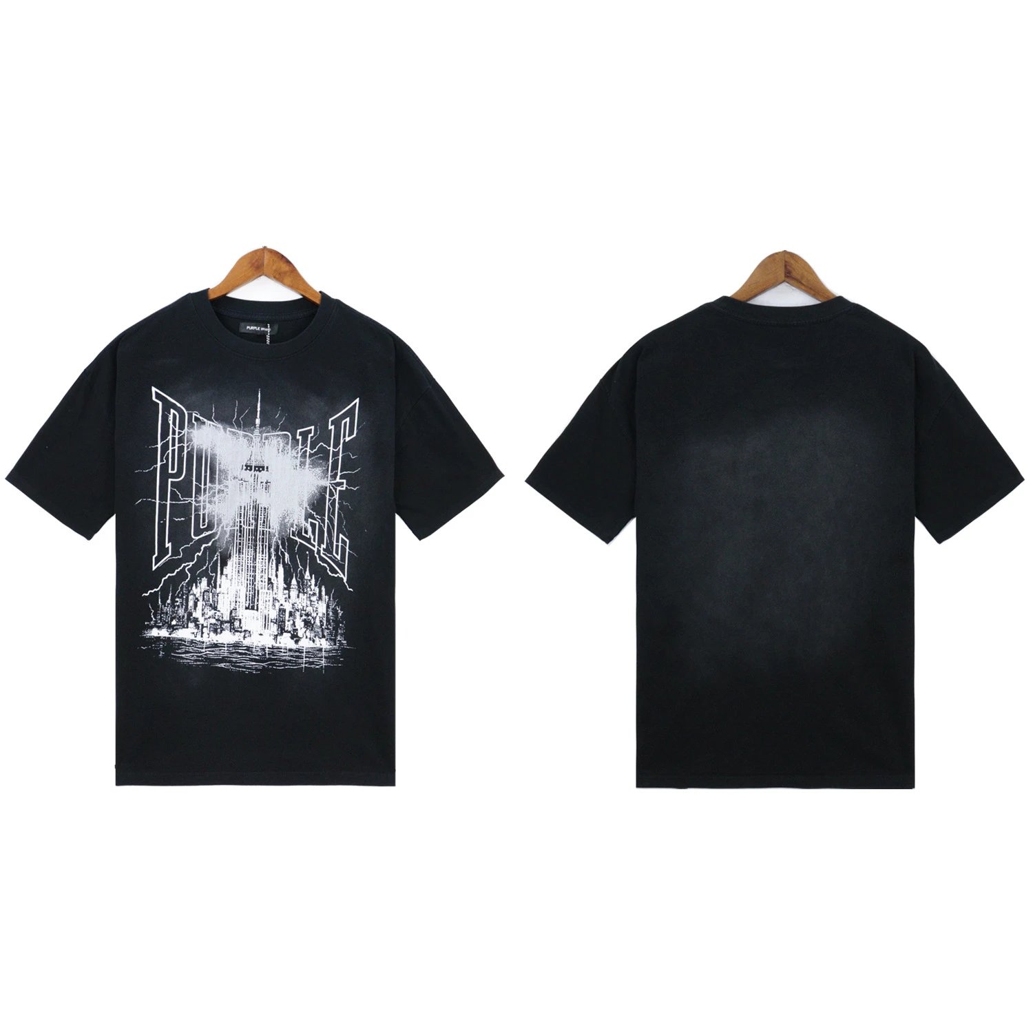 Purple Brand T-Shirts Graphic Print — 2391 washed black
