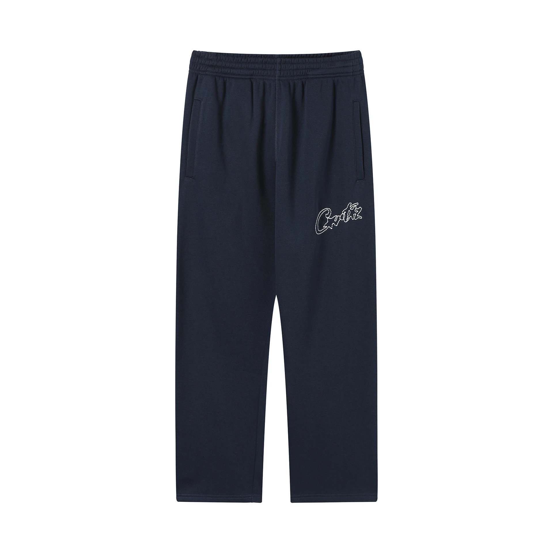 Corteiz Hoodies & Sweatshirts Zip-up hooded sweatshirt with embroidered chest emblem — 512 Navy blue trousers