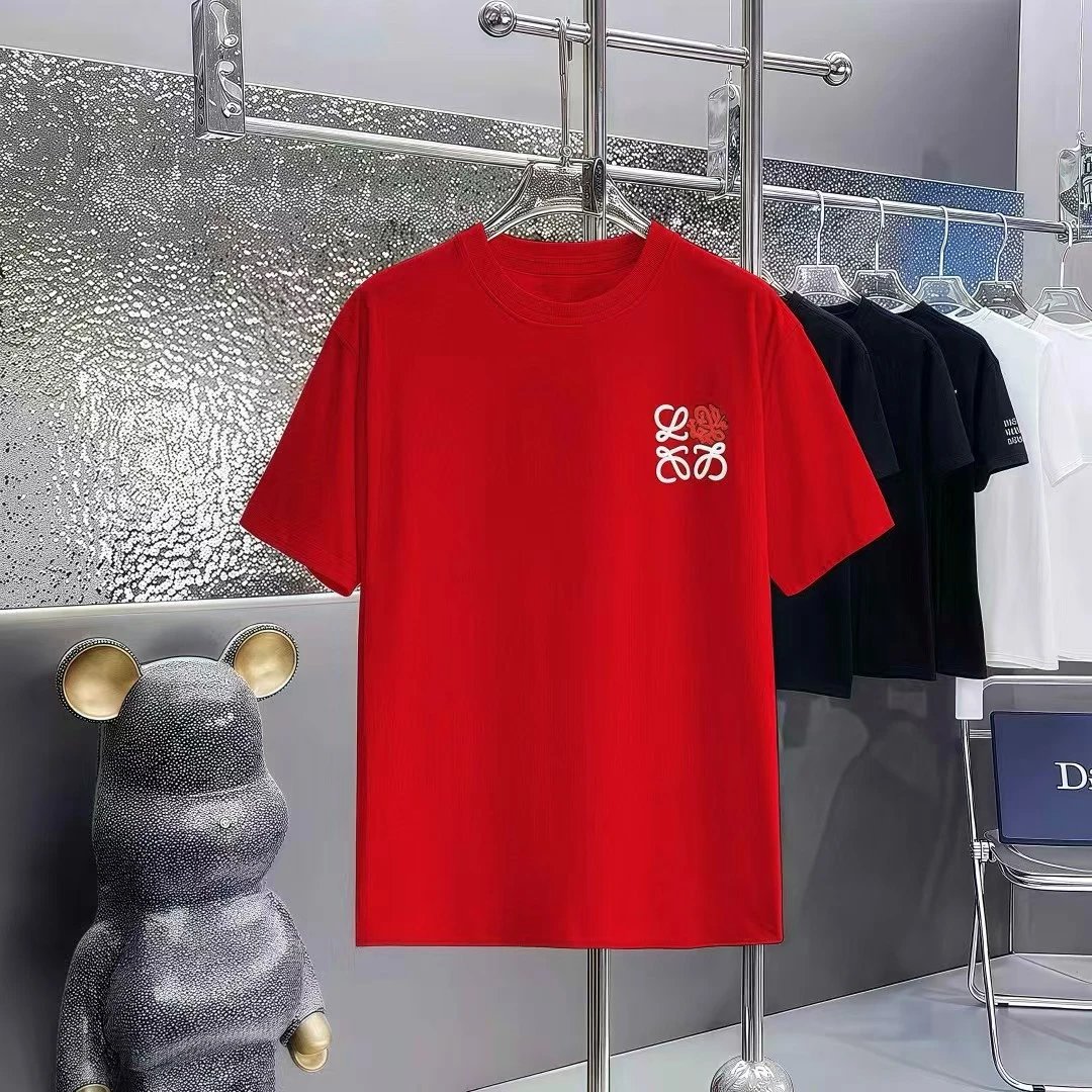 Loewe T-Shirts Short-Sleeve T-Shirt with Anagram Chest Patch — 21