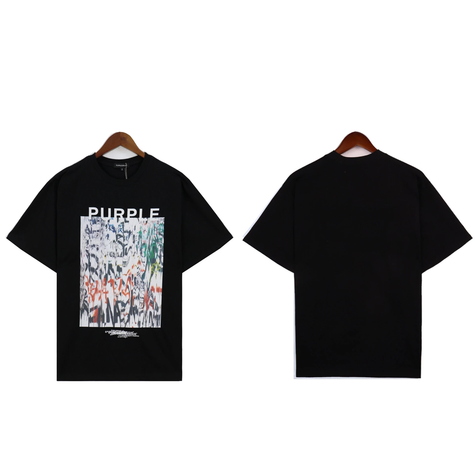 Purple Brand T-Shirts Graphic Print — 2379 Black