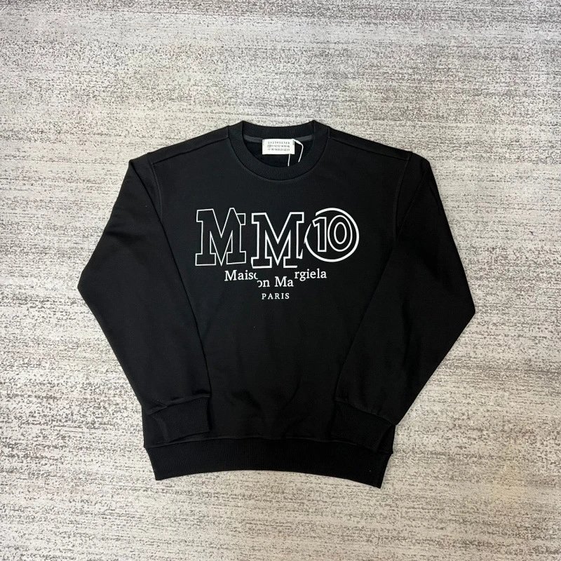 Maison Margiela Hoodies & Sweatshirts Crewneck sweatshirt with number-logo graphics — 15 black